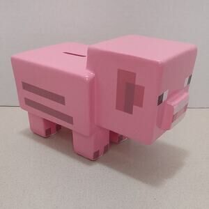 Minecraft Pig Piggy Bank Porcelain Ceramic NEW W/ Tags - Birthday Christmas Gift